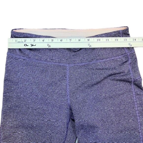 Marika Sport Purple Striped Space Dye Cropped Leggings Size Small - Picture 2 of 9
